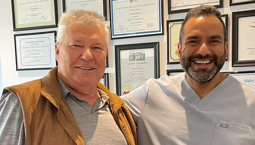 Dr Faris Kirmani with happy patient